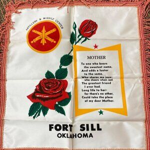 Fort Sill Oklahoma Artillery & Missile Center Mothers Poem Pillow Cover With Red